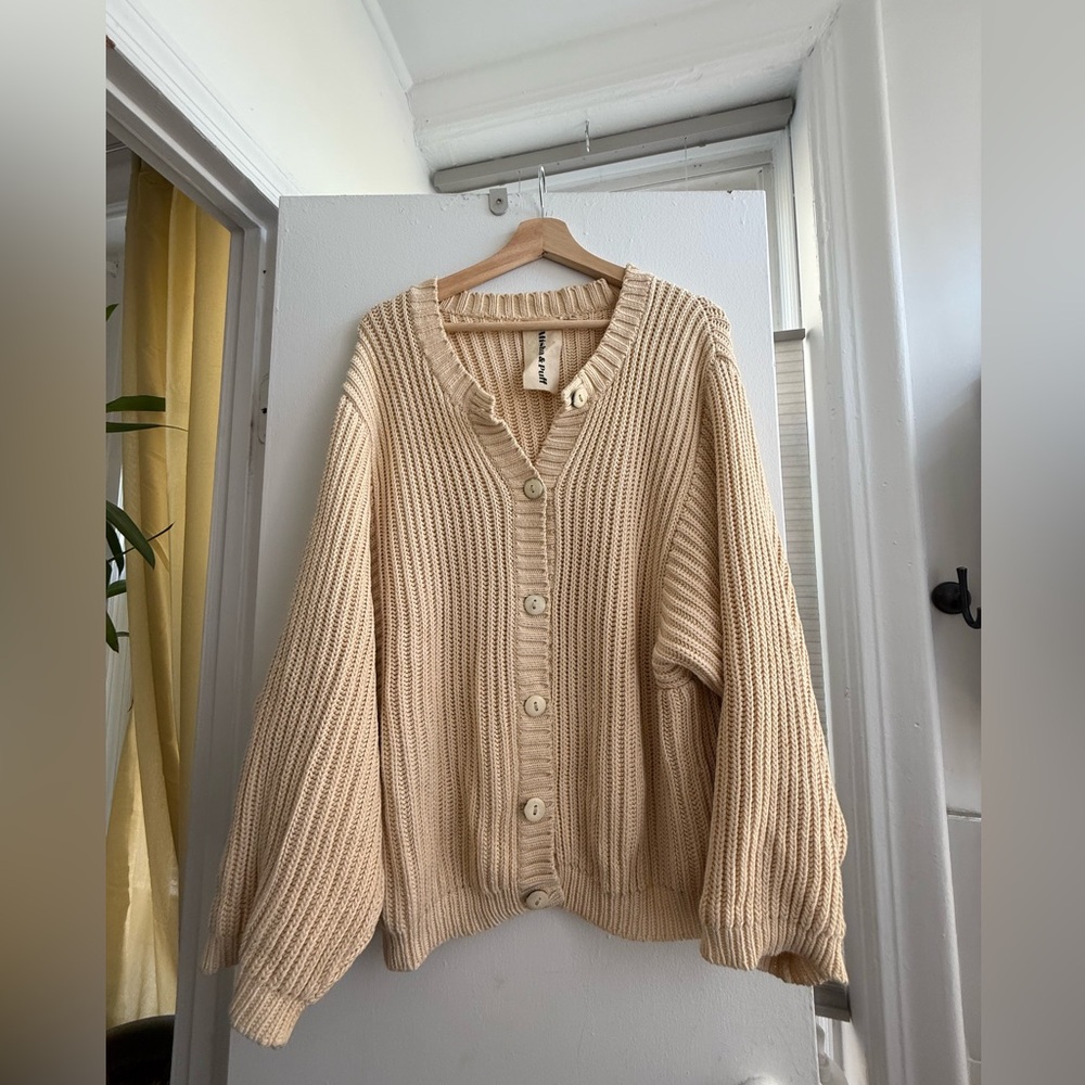 Misha And Puff fisherman Cream Button Cardigan